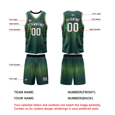 Custom Green Basketball Jersey Uniform Suit Printed Your Logo Name Number enthsush