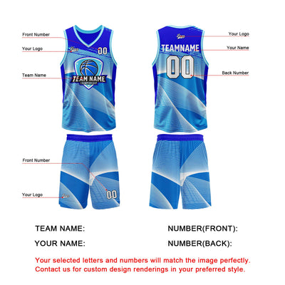 Custom Blue Basketball Jersey Uniform Suit Printed Your Logo Name Number enthsush