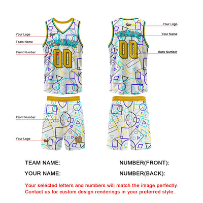 Custom White Yellow Basketball Jersey Uniform Suit Printed Your Logo Name Number enthsush