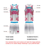 Custom White Pink Basketball Jersey Uniform Suit Printed Your Logo Name Number