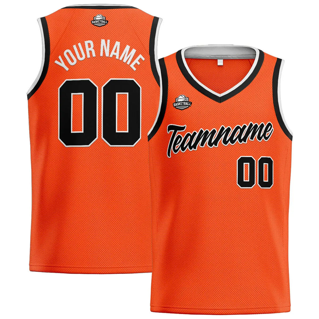 Custom Stitched Basketball Jersey for Men, Women  And Kids Orange-Black enthsush