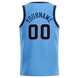 Custom Stitched Basketball Jersey for Men, Women And Kids Light Blue-Navy