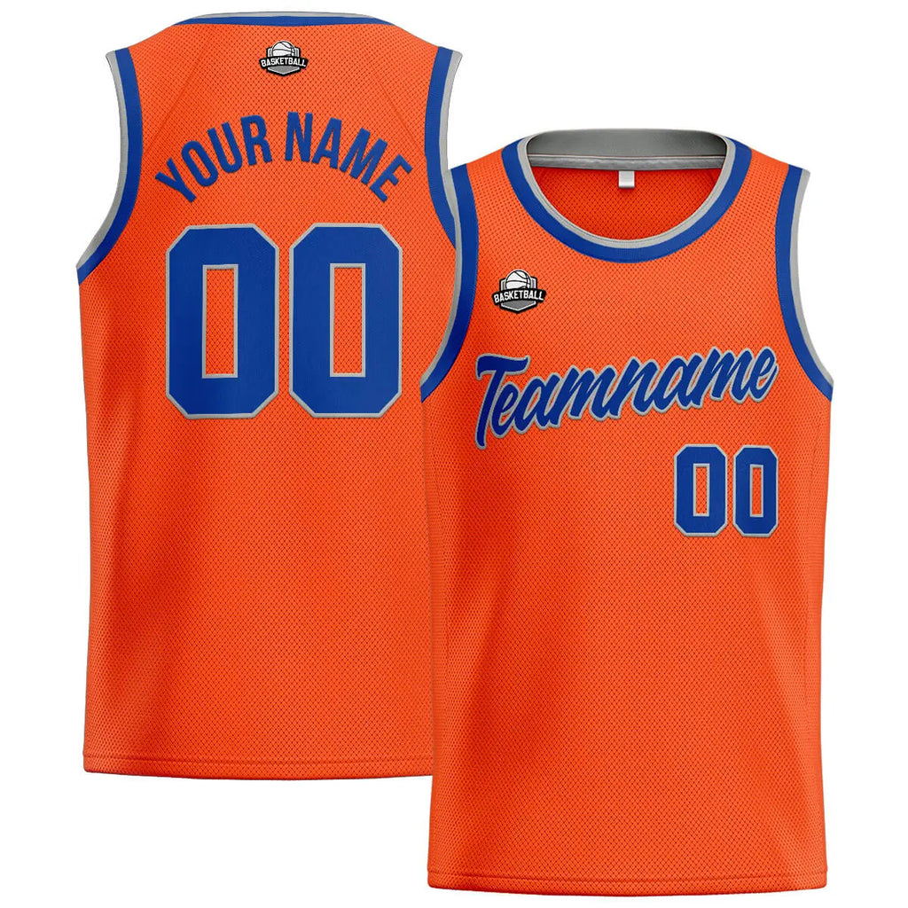 Custom Stitched Basketball Jersey for Men, Women  And Kids Orange-Royal-Gray enthsush