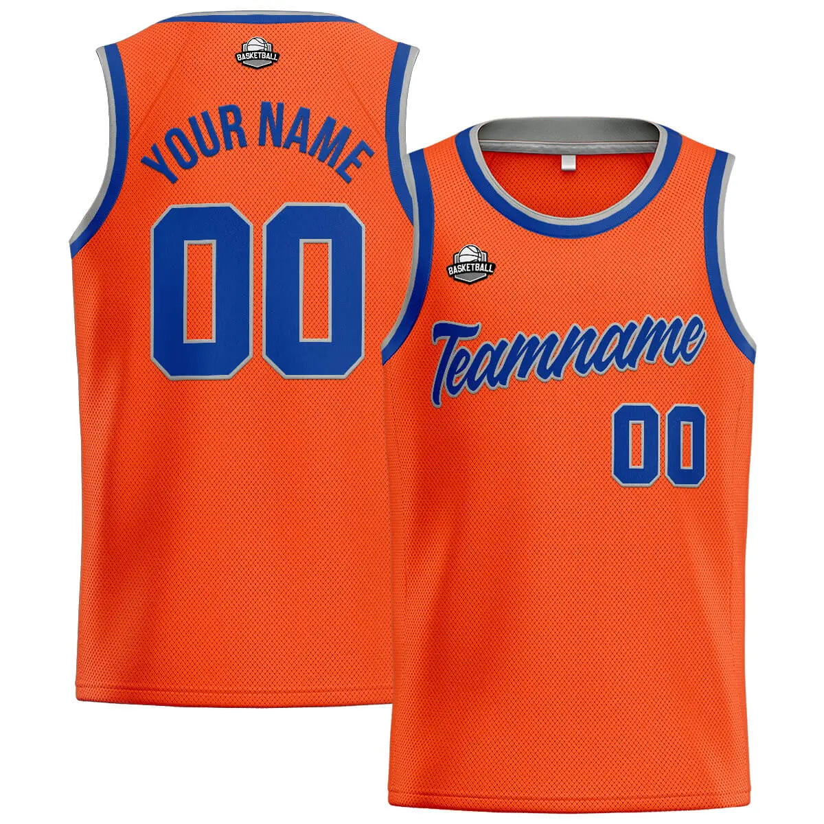 Custom Stitched Basketball Jersey for Men, Women  And Kids Orange-Royal-Gray enthsush