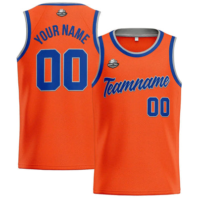 Custom Stitched Basketball Jersey for Men, Women  And Kids Orange-Royal-Gray enthsush