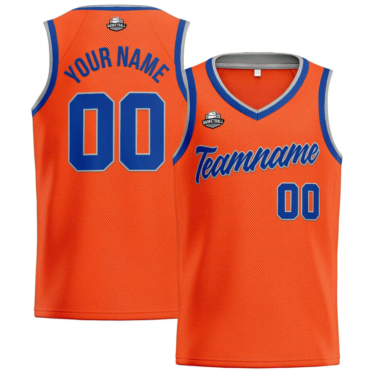 Custom Stitched Basketball Jersey for Men, Women  And Kids Orange-Royal-Gray enthsush