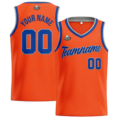 Custom Stitched Basketball Jersey for Men, Women  And Kids Orange-Royal-Gray enthsush