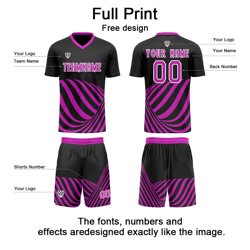 Custom Black Purple Soccer Jerseys for Men Women Personalized Soccer Uniforms for Adult and Kid enthsush
