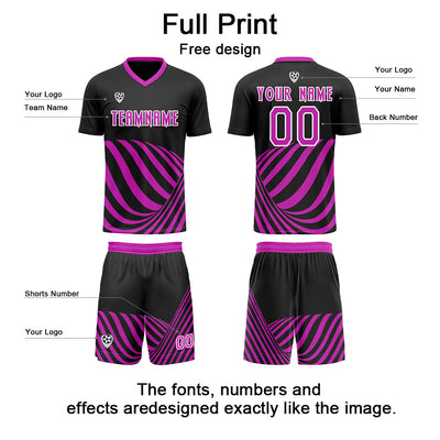 Custom Black Purple Soccer Jerseys for Men Women Personalized Soccer Uniforms for Adult and Kid enthsush