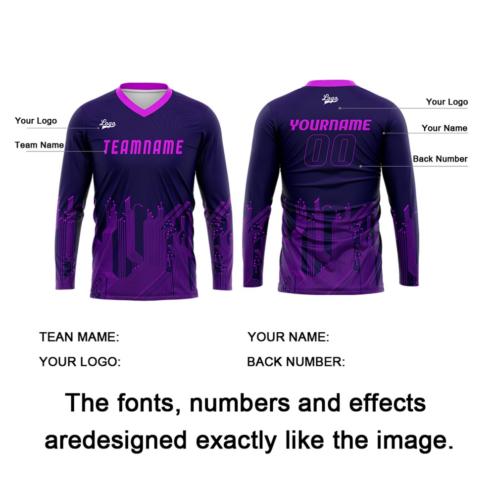 Custom Purple Basketball Soccer Football Shooting Long T-Shirt for Adults and Kids enthsush