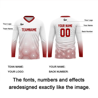 Custom Red White Basketball Soccer Football Shooting Long T-Shirt for Adults and Kids enthsush