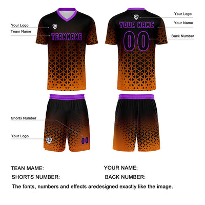 Custom Orange Purple Jerseys for Men Women Personalized Soccer Uniforms for Adult and Kid enthsush