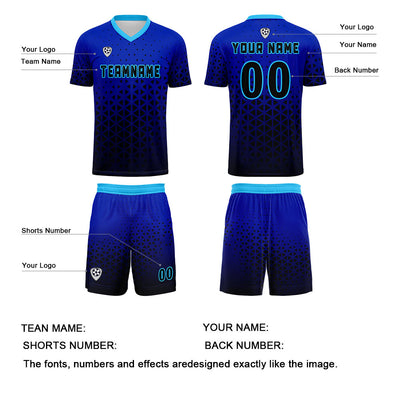 Custom Blue Jerseys for Men Women Personalized Soccer Uniforms for Adult and Kid enthsush