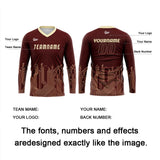 Custom Dark Red Light Yellow Basketball Soccer Football Shooting Long T-Shirt for Adults and Kids