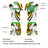 Custom White Yellow Jerseys for Men Women Personalized Soccer Uniforms for Adult and Kid