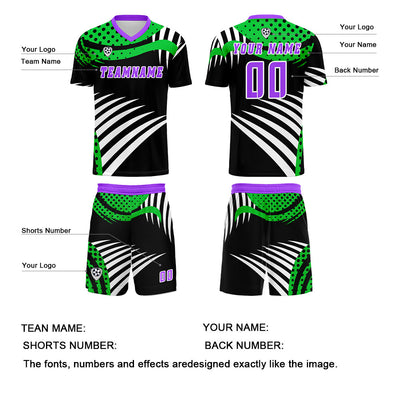 Custom Green Purple Jerseys for Men Women Personalized Soccer Uniforms for Adult and Kid enthsush