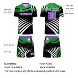 Custom Green Purple Jerseys for Men Women Personalized Soccer Uniforms for Adult and Kid