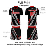 Custom Black Red Soccer Jerseys for Men Women Personalized Soccer Uniforms for Adult and Kid