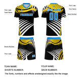 Custom Yellow Blue Jerseys for Men Women Personalized Soccer Uniforms for Adult and Kid