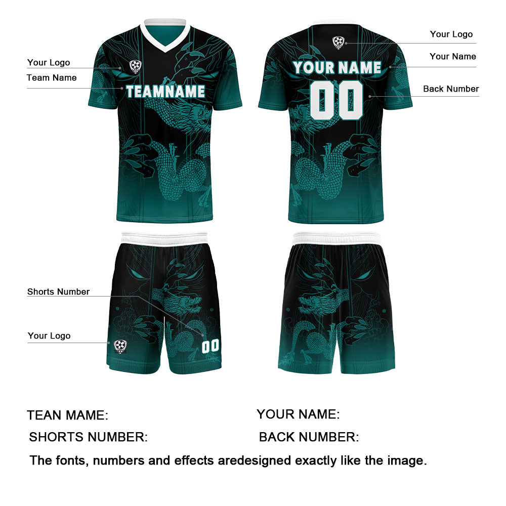 Custom White Dark Green Jerseys for Men Women Personalized Soccer Uniforms for Adult and Kid enthsush