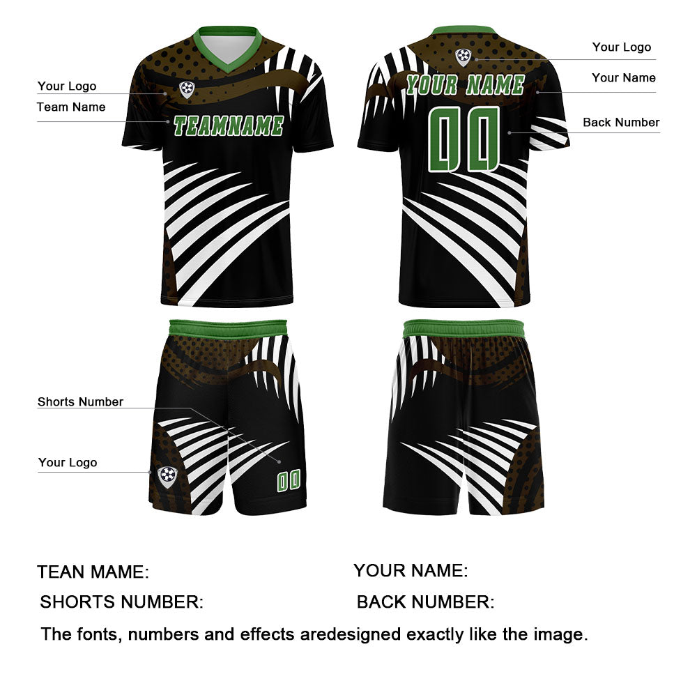 Custom Brown Green Jerseys for Men Women Personalized Soccer Uniforms for Adult and Kid enthsush