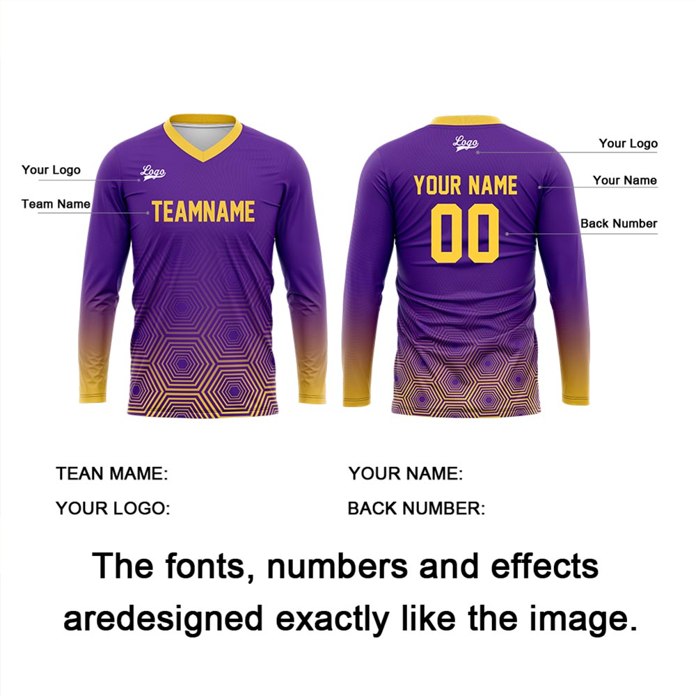 Custom Yellow Purple Basketball Soccer Football Shooting Long T-Shirt for Adults and Kids enthsush