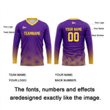 Custom Yellow Purple Basketball Soccer Football Shooting Long T-Shirt for Adults and Kids