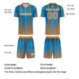 Custom Blue Brown Jerseys for Men Women Personalized Soccer Uniforms for Adult and Kid