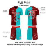Custom Red Blue Soccer Jerseys for Men Women Personalized Soccer Uniforms for Adult and Kid