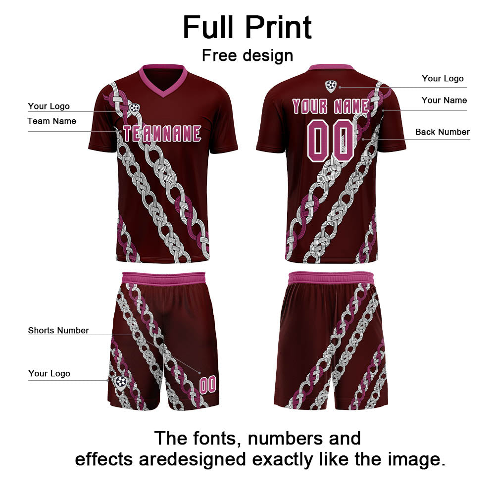 Custom Pink Red Jerseys for Men Women Personalized Soccer Uniforms for Adult and Kid enthsush