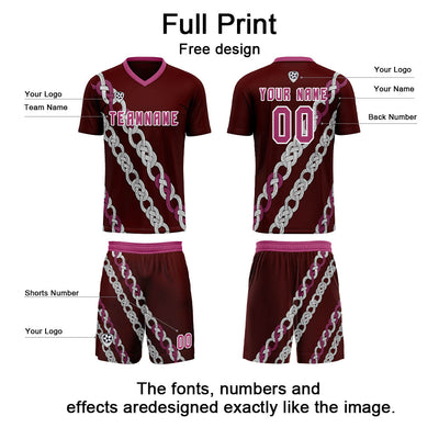 Custom Pink Red Jerseys for Men Women Personalized Soccer Uniforms for Adult and Kid enthsush