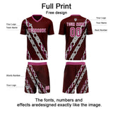 Custom Pink Red Jerseys for Men Women Personalized Soccer Uniforms for Adult and Kid