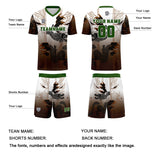 Custom Brown Green Jerseys for Men Women Personalized Soccer Uniforms for Adult and Kid