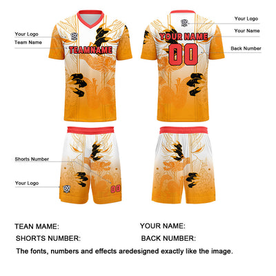 Custom Orange Red Jerseys for Men Women Personalized Soccer Uniforms for Adult and Kid enthsush