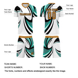 Custom White Teal Jerseys for Men Women Personalized Soccer Uniforms for Adult and Kid