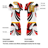 Custom White Red Jerseys for Men Women Personalized Soccer Uniforms for Adult and Kid