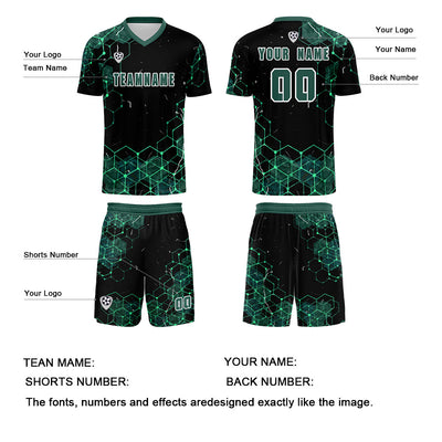 Custom Dark Green Jerseys for Men Women Personalized Soccer Uniforms for Adult and Kid enthsush