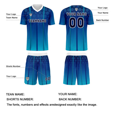 Custom Blue Jerseys for Men Women Personalized Soccer Uniforms for Adult and Kid enthsush