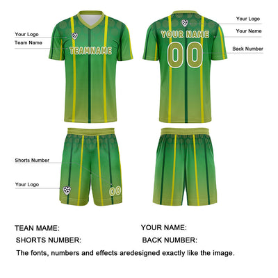 Custom Yellow Green Jerseys for Men Women Personalized Soccer Uniforms for Adult and Kid enthsush