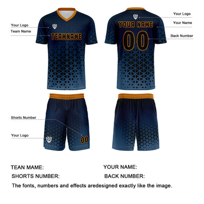 Custom Blue Orange Jerseys for Men Women Personalized Soccer Uniforms for Adult and Kid enthsush