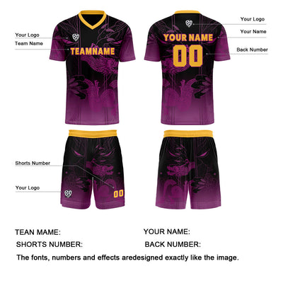 Custom Purple Orange Jerseys for Men Women Personalized Soccer Uniforms for Adult and Kid enthsush