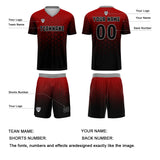 Custom Red Gray Jerseys for Men Women Personalized Soccer Uniforms for Adult and Kid