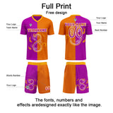 Custom Purple Orange Soccer Jerseys for Men Women Personalized Soccer Uniforms for Adult and Kid