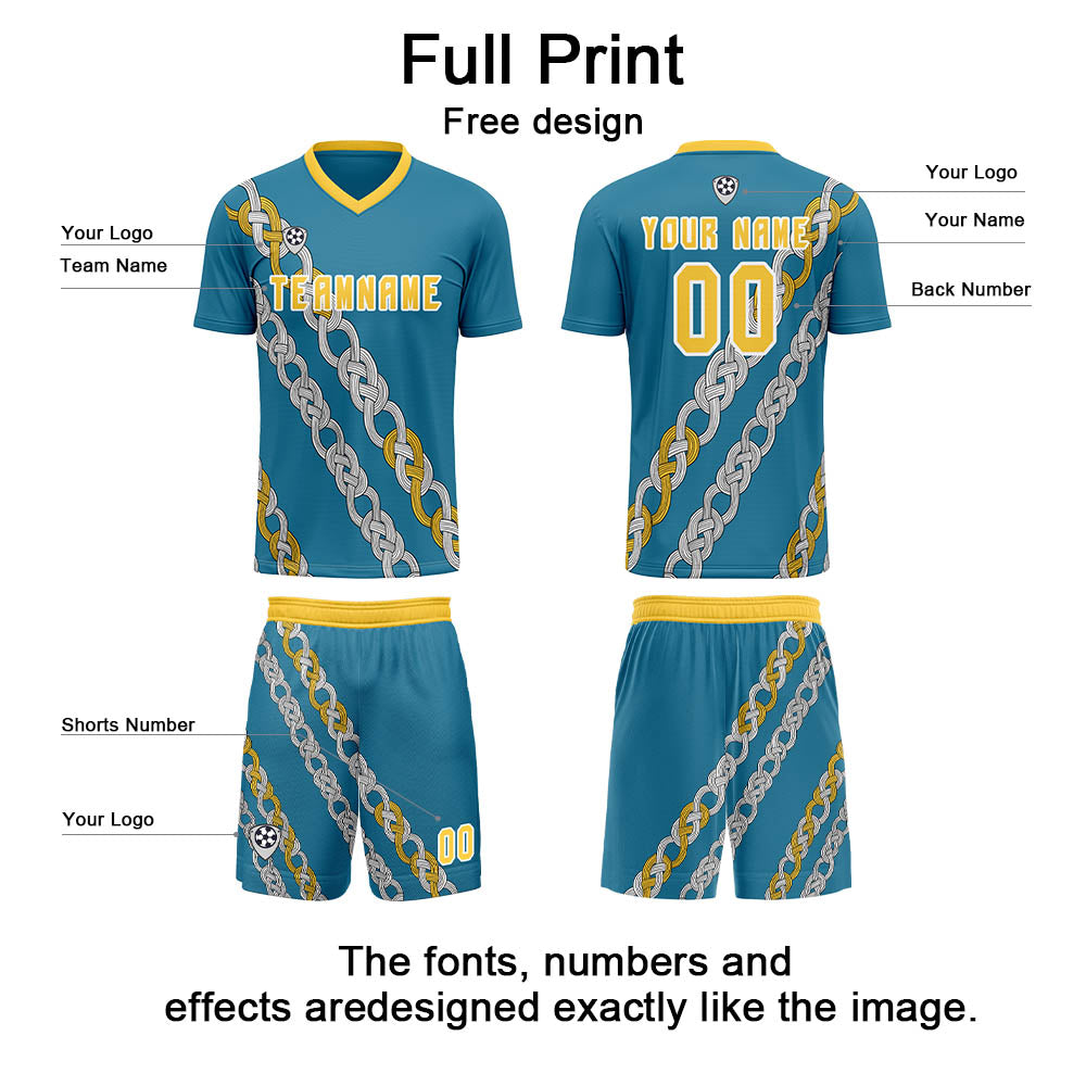 Custom Blue Yellow Soccer Jerseys for Men Women Personalized Soccer Uniforms for Adult and Kid enthsush