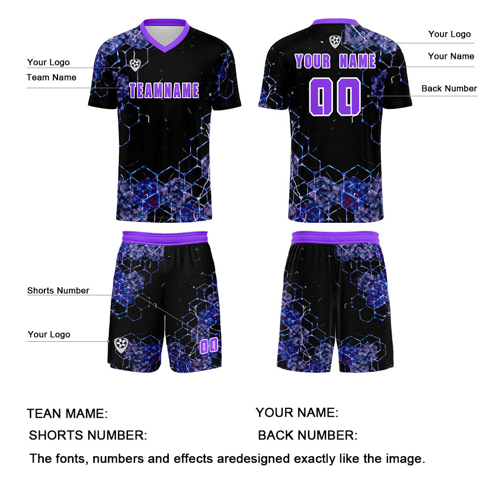 Custom Purple Jerseys for Men Women Personalized Soccer Uniforms for Adult and Kid enthsush