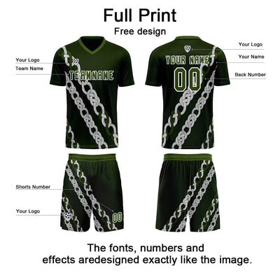 Custom Green Jerseys for Men Women Personalized Soccer Uniforms for Adult and Kid enthsush