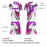 Custom White Pink Jerseys for Men Women Personalized Soccer Uniforms for Adult and Kid