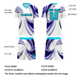 Custom White Purple Jerseys for Men Women Personalized Soccer Uniforms for Adult and Kid