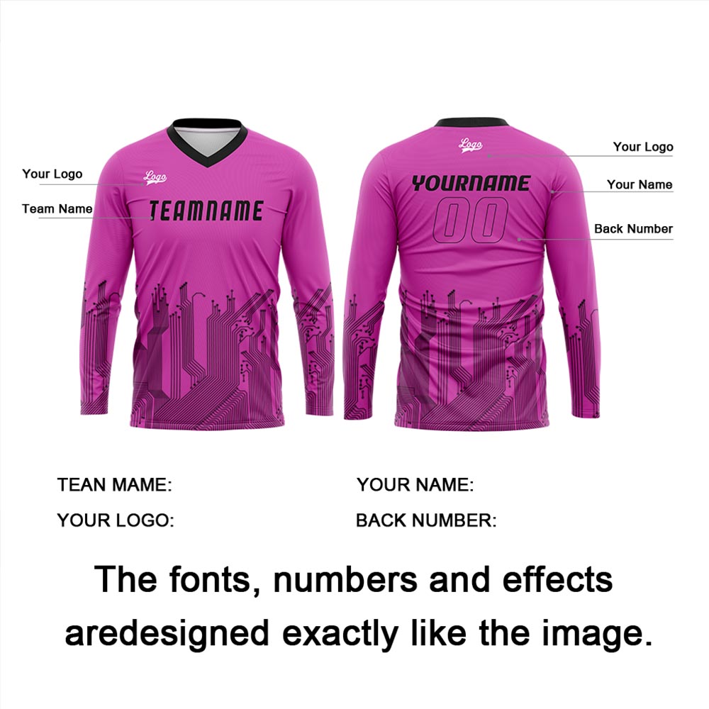 Custom Pink Black Basketball Soccer Football Shooting Long T-Shirt for Adults and Kids enthsush