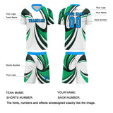 Custom White Green Jerseys for Men Women Personalized Soccer Uniforms for Adult and Kid